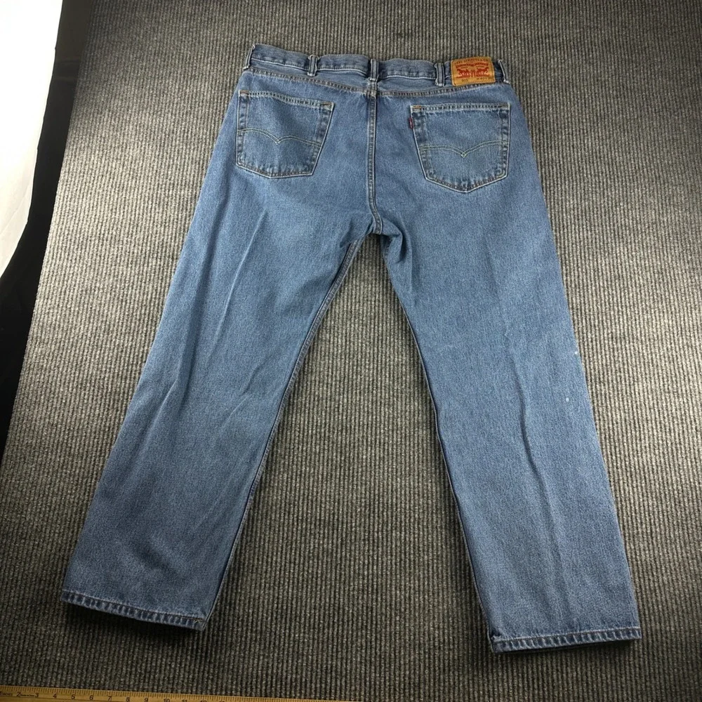 Levis 505 Regular Fit Straight Leg Jeans Mens 40x30 Medium Wash Blue Denim